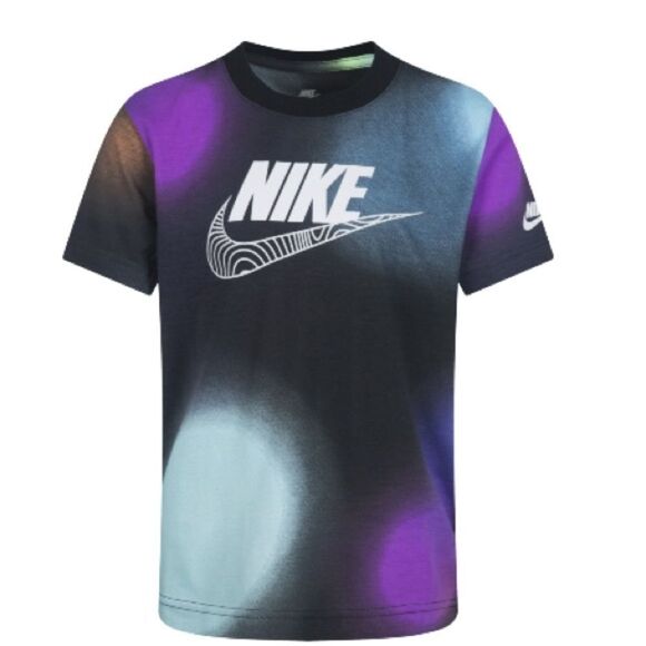 Nike Boys Graphic Multicolor T Shirt Illuminate  Print Tee (Little Kids) Black 5 - Picture 3 of 9